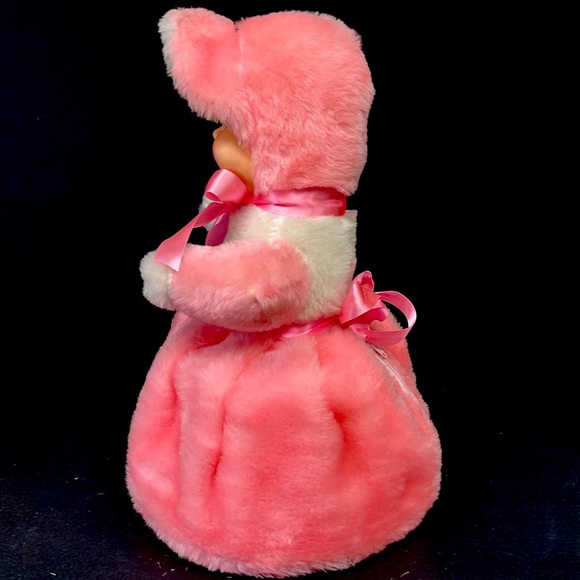 Retro kitsch 14.5” rubber face pink plush dress pyjama girl Made in Toronto - Picture 6 of 16